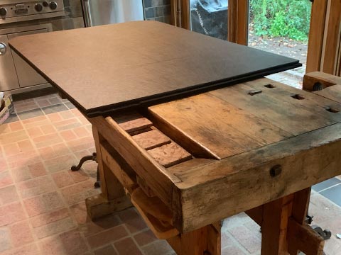 Installing a table extender on a wood kitchen table